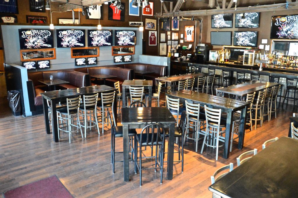 Seating in The Chapter Room during the day at Joe's on Weed St.