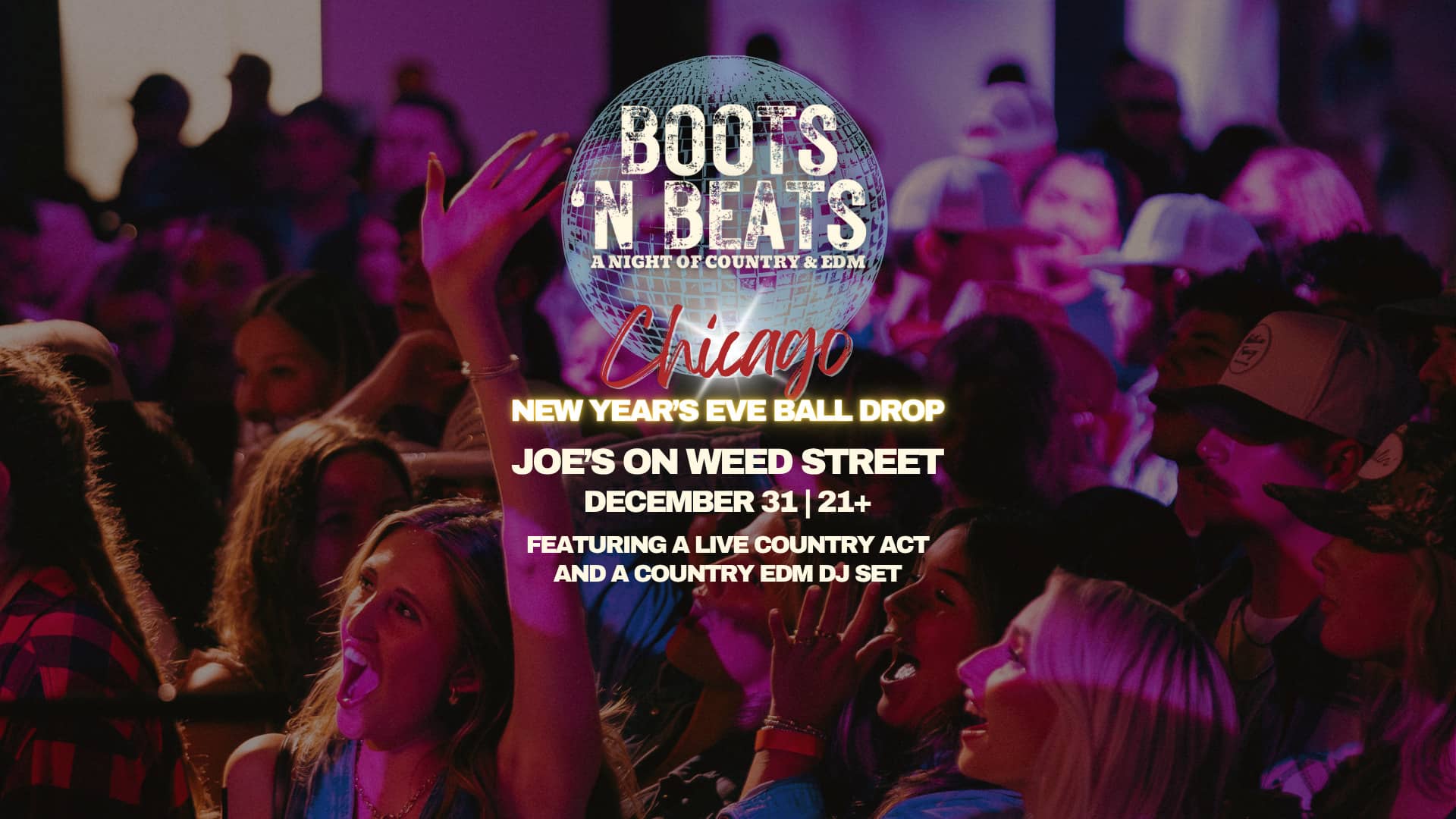 Poster Boots 'N Beats on December 31, 2025 at Joe's on Weed St.